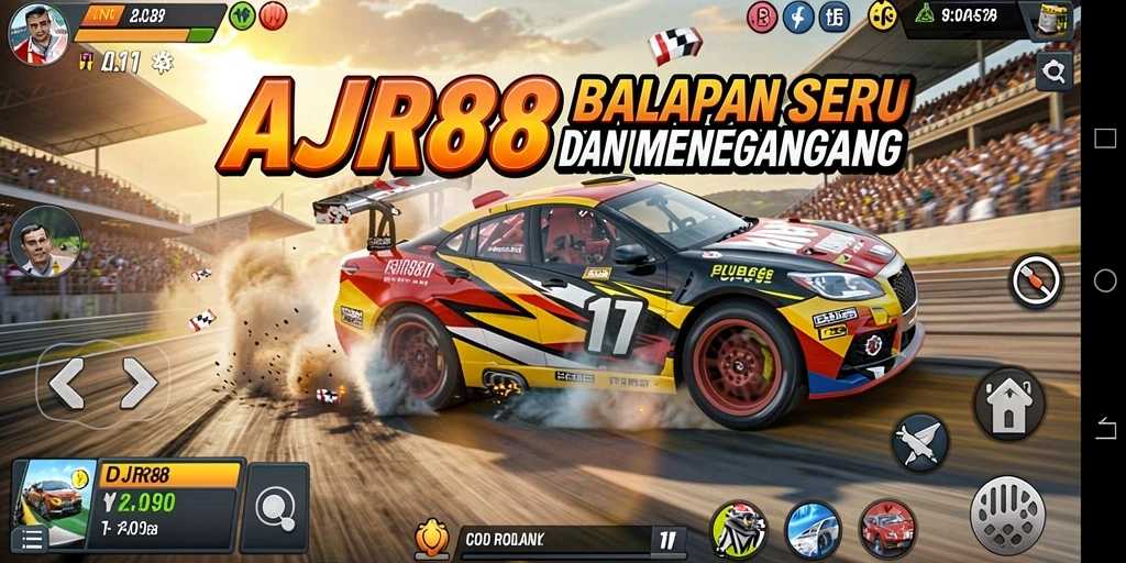 Tampilan gameplay balapan AJR88 yang mendebarkan dan penuh aksi.