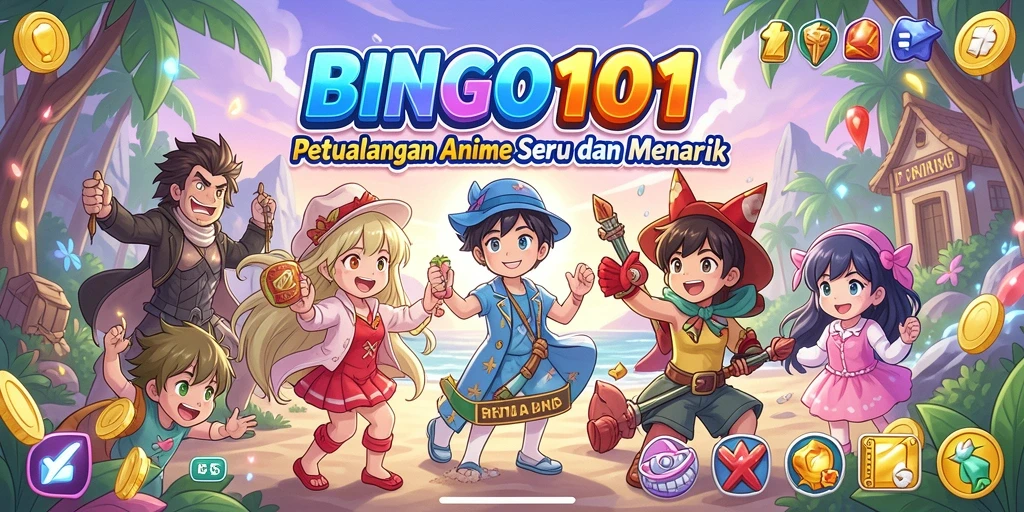 Tampilan permainan BINGO101 yang penuh warna dan menarik.