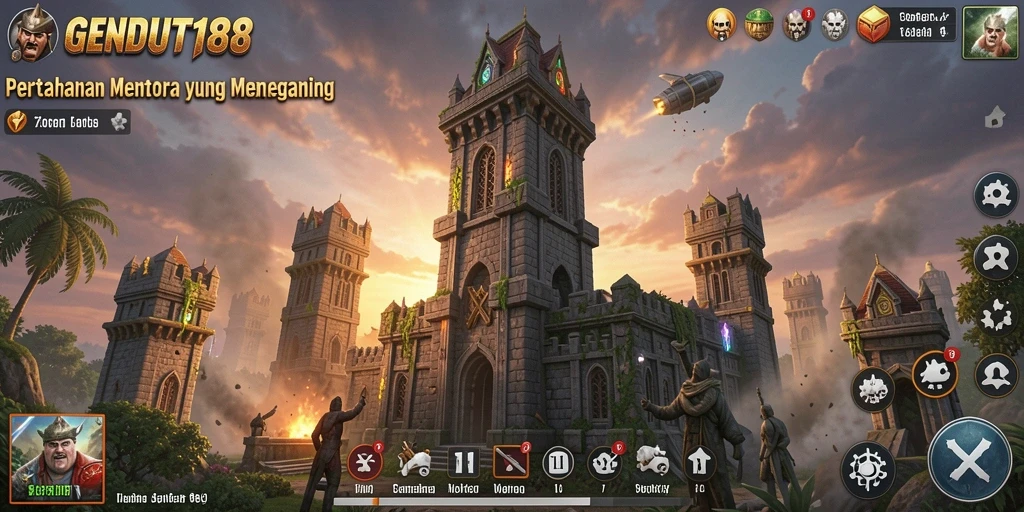 Tangkapan layar gameplay menegangkan dari GENDUT188 dalam aksi Tower Defense.