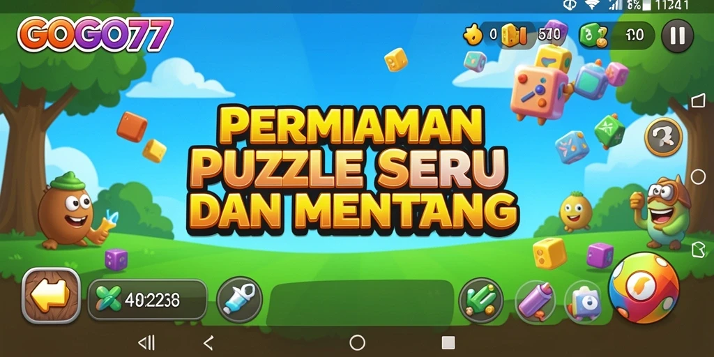 Screenshot GOGO77 menampilkan gameplay puzzle yang menarik.