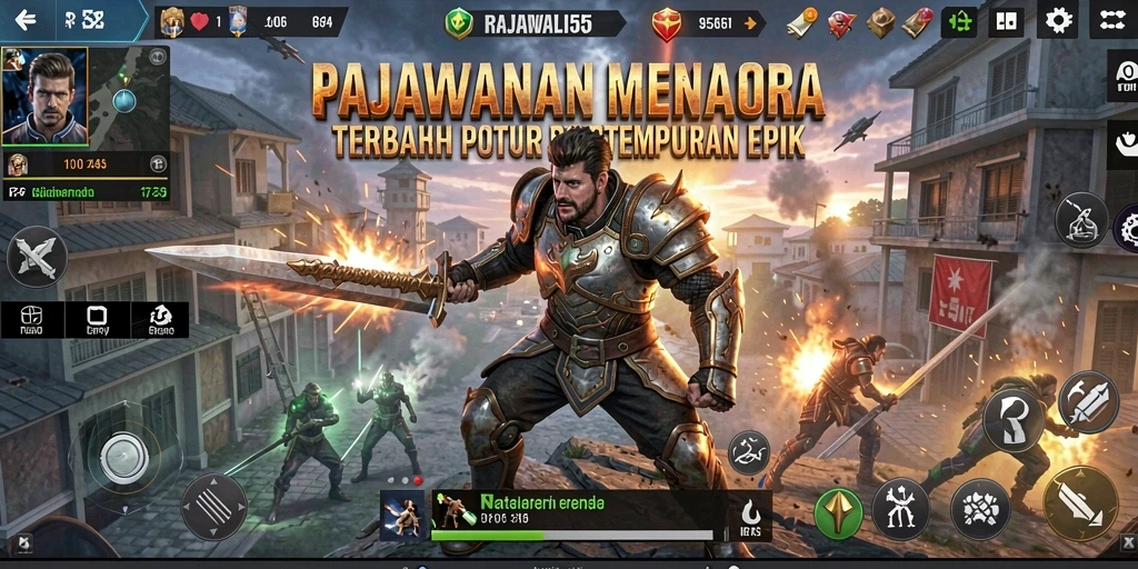 Tampilan gameplay menarik dari RAJAWALI55 yang penuh strategi Tower Defense.