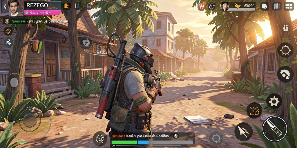 Tampilan gameplay menarik dari REZEGO yang memperlihatkan interaksi karakter.